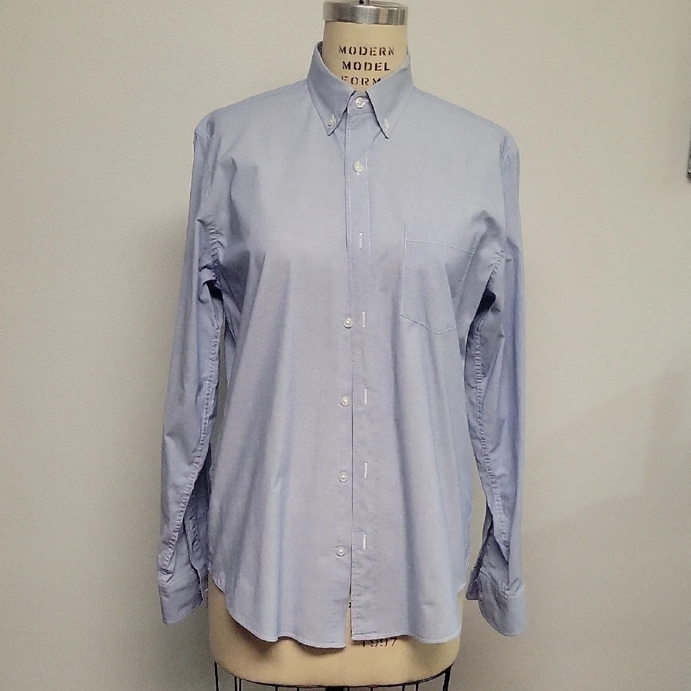 J. Crew Light Blue Flex Washed Slim Casual Button Down Shirt, Size M